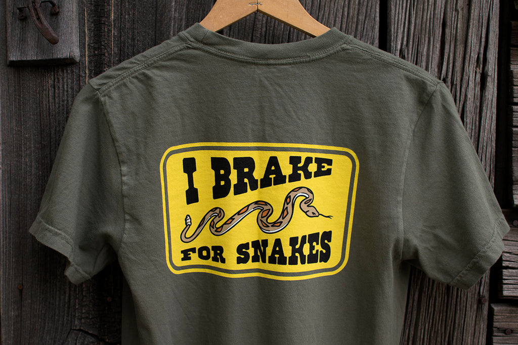 T-Shirt, I Brake For Snakes, Spruce