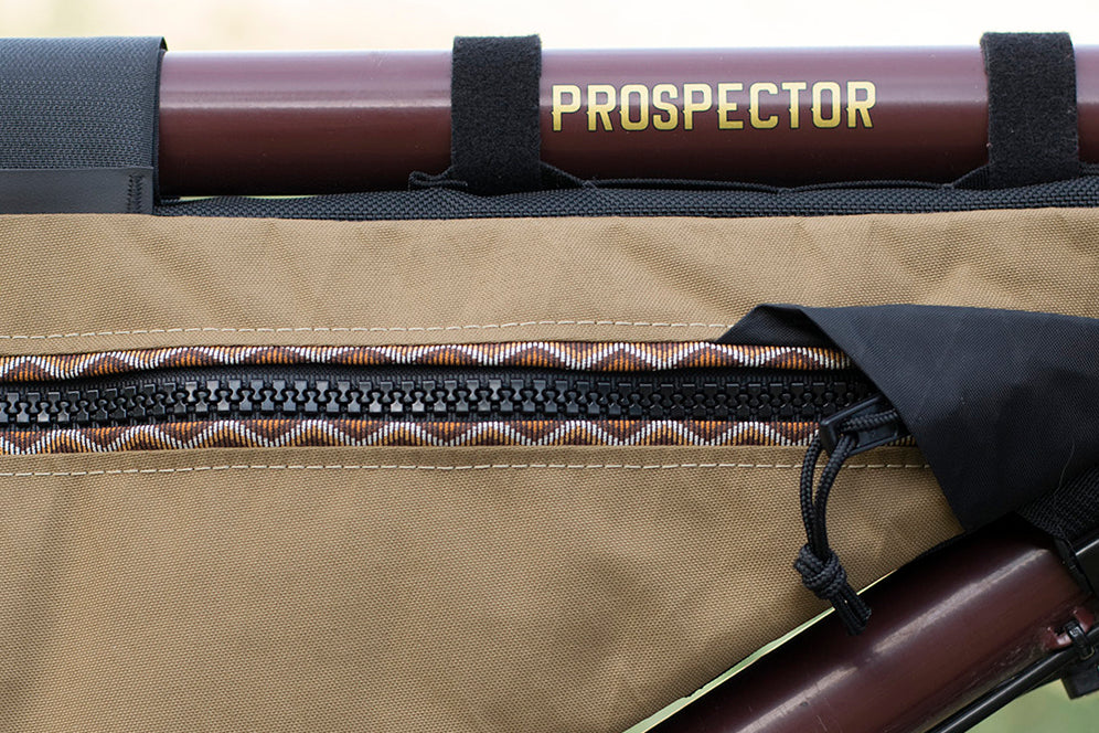 Western Rattler trim tape detail along the zipper