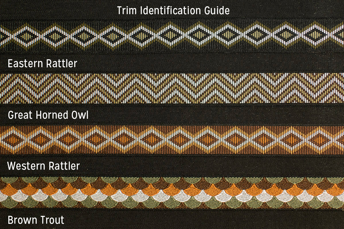 Trim Identification Guide: Eastern Rattler, Great Horned Owl, Western Rattler, Brown Trout
