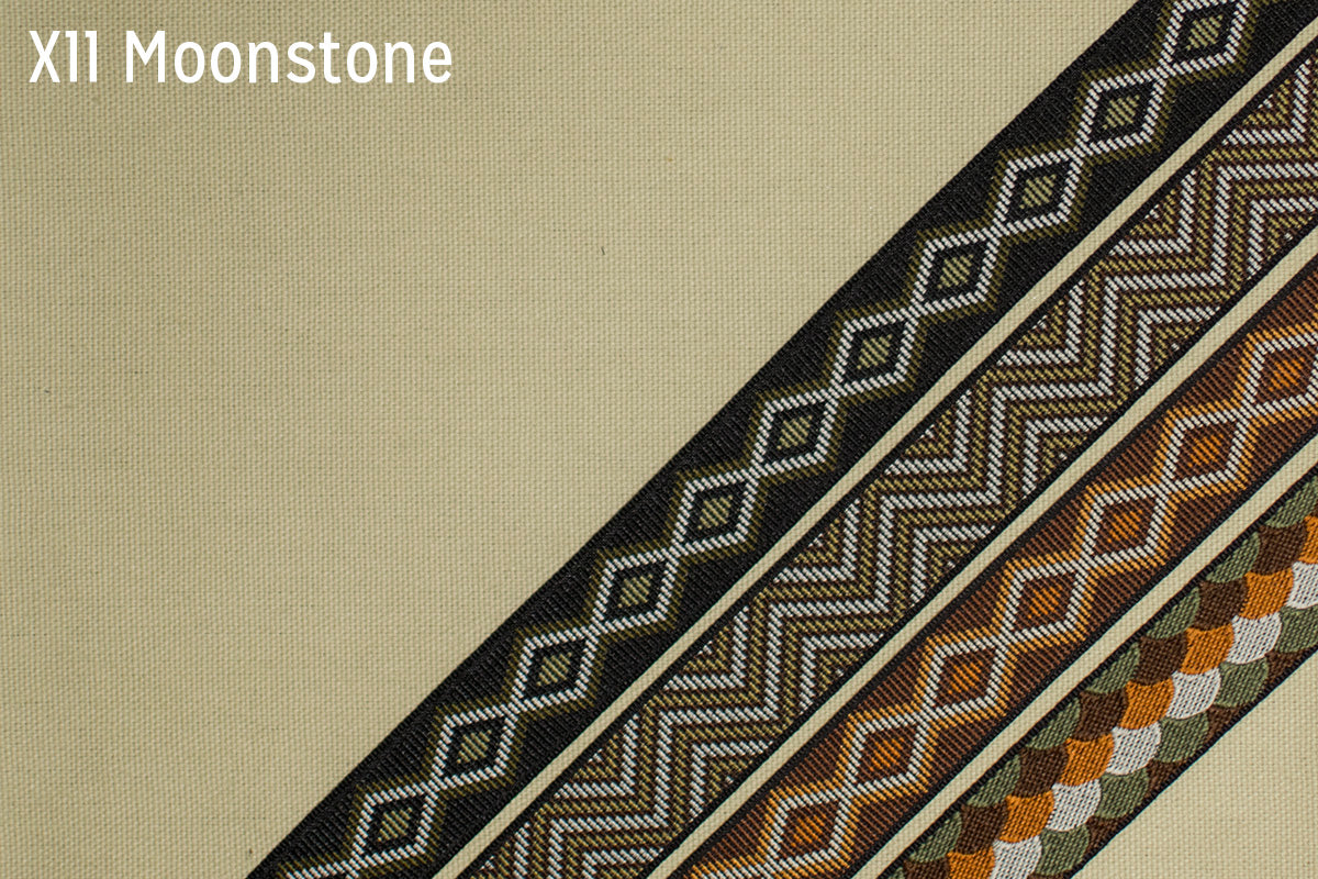 X11 Moonstone fabric with trim tape options