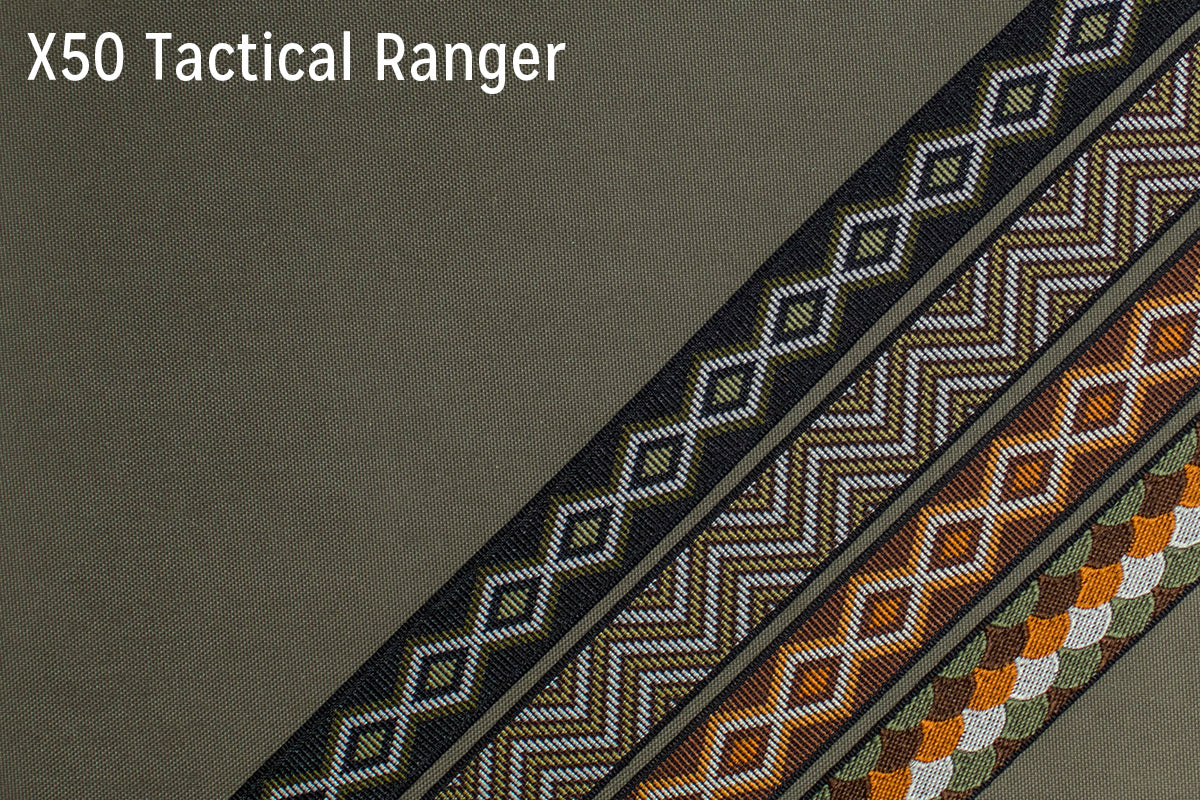 X50 Tactical Ranger Green fabric with trim tape options